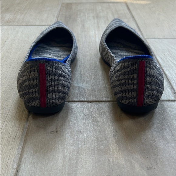 Rothy's Gray Zebra Flats with Blue Accent - Picture 3 of 6